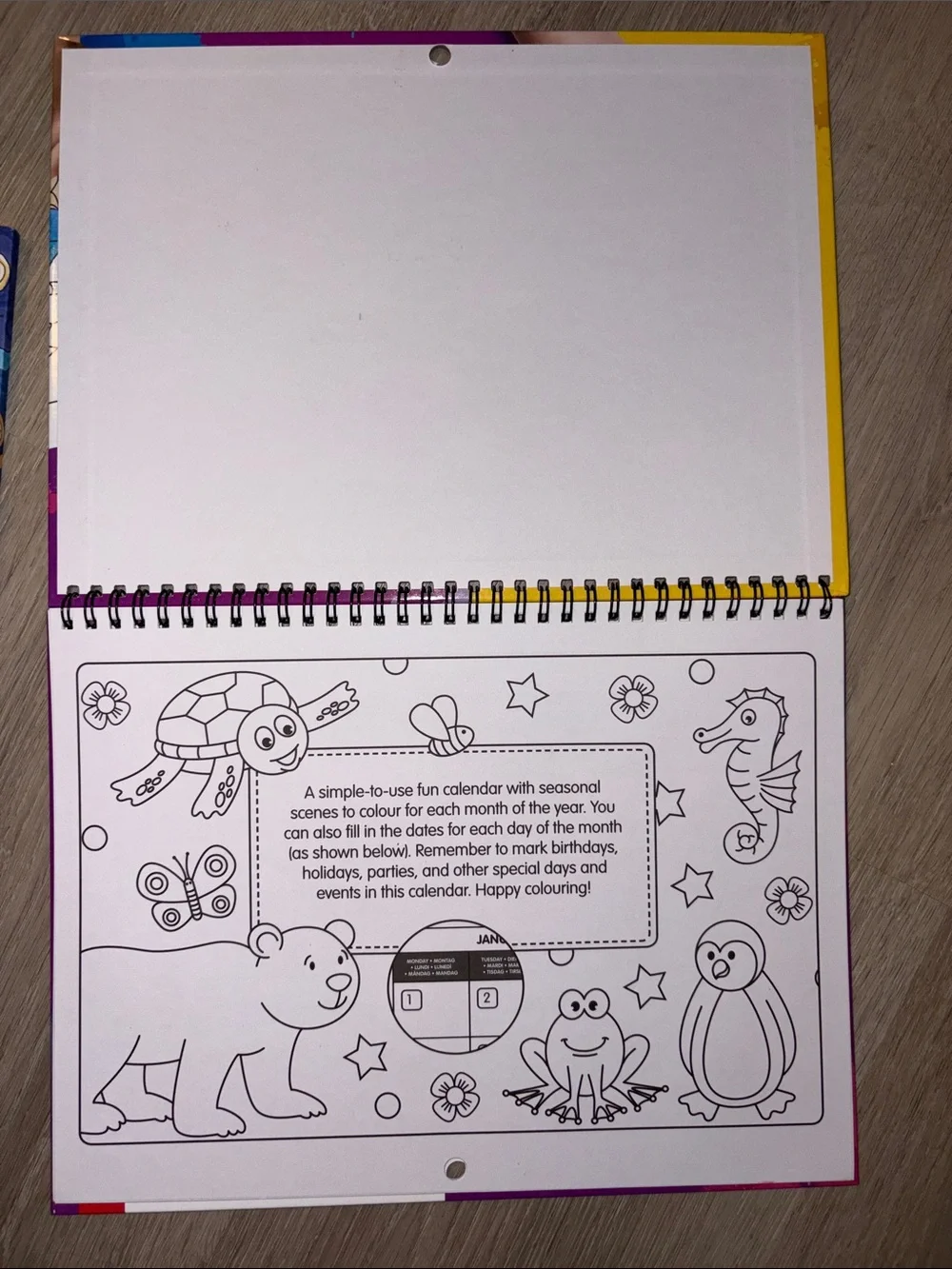 Alphabet Fun-Schooling Journal & Color Your Own Calendar - Blue/Yellow